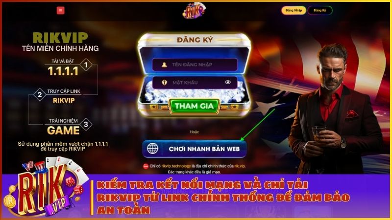 Tải App RIKVIP – Link Tải Chính Thức Cho iOS/Android/APK (Cập Nhật 2026) 3 Kiểm tra kết nối mạng và chỉ tải RIKVIP từ link chính thống để đảm bảo quá trình cài đặt ứng dụng diễn ra an toàn