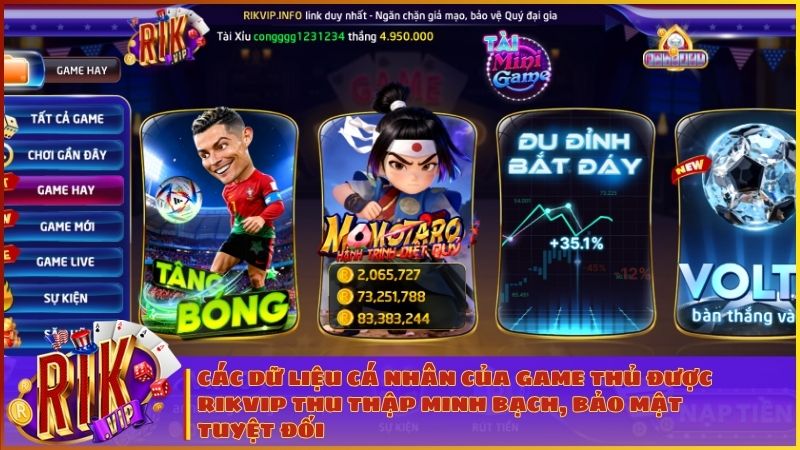 Các dữ liệu cá nhân như họ tên, số điện thoại và lịch sử giao dịch được RIKVIP thu thập minh bạch, bảo mật tuyệt đối