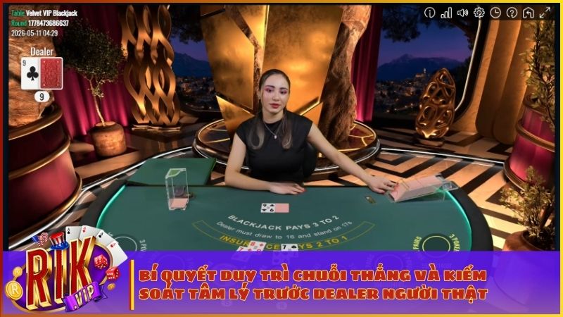 Blackjack Live RIKVIP: Chinh Phục Sảnh Ezugi Đẳng Cấp – Luật Chơi & Hệ Thống Cược Phụ Siêu Khủng 3 Vận dụng chiến thuật tách cặp Át thông minh để luôn giành thế chủ động
