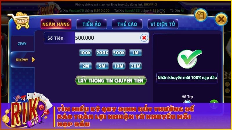 Hướng Dẫn Nhận Khuyến Mãi Nạp Đầu RIKVIP Mới Nhất 2026: X2 Vốn Khởi Nghiệp 2 Thông tin minh bạch về điều khoản nhận thưởng giúp người chơi hoàn toàn yên tâm