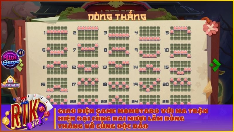 Momotaro RIKVIP: Hành Trình Diệt Quỷ – Tuyệt Phẩm Nổ Hũ Săn Jackpot Tỷ Đồng 1 Cận cảnh ma trận quay hũ bốn hàng sáu cột cùng đồ họa anime rực rỡ tại sảnh RIKVIP