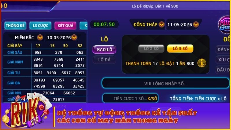Lô Đề RIKVIP 1 Ăn 900: Đỉnh Cao Xổ Số Trực Tuyến & Bí Kíp Soi Cầu Đại Phát 2 Công cụ phân tích kết quả xổ số thông minh tích hợp trên sảnh chơi