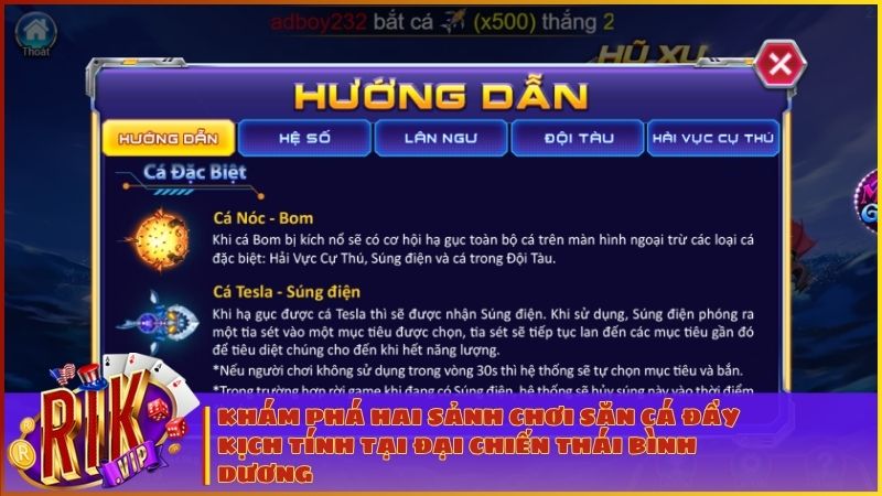 Đại Chiến Thái Bình Dương RIKVIP: Chinh Phục Biển Sâu – Săn Hũ Jackpot Triệu Xu 1 Lựa chọn sảnh săn cá phù hợp để bắt đầu hành trình chinh phục đại dương xanh